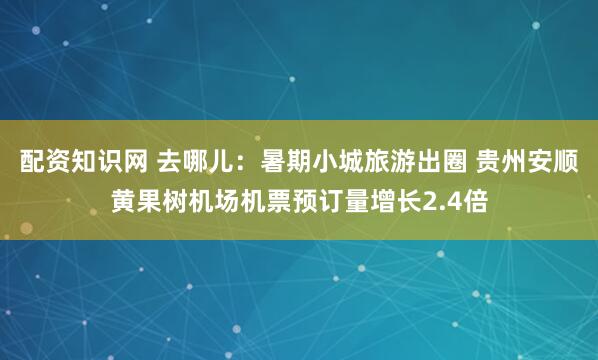 配资知识网 去哪儿：暑期小城旅游出圈 贵州安顺黄果树机场机票预订量增长2.4倍